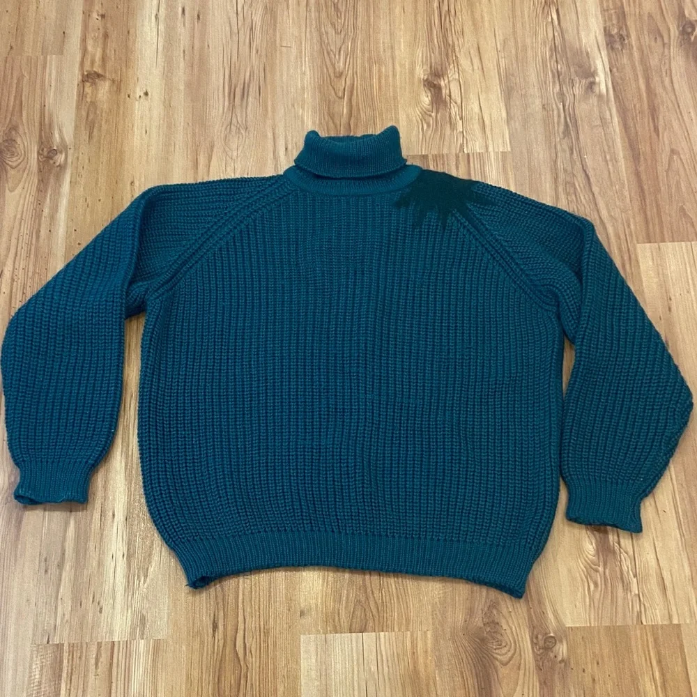 PAUL SMITH restored turtleneck chunky wool sweater XL - Picture 3 of 10